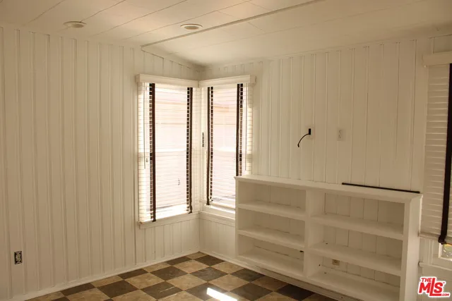 a view of a black and white checkered floor with a black white checkered floor