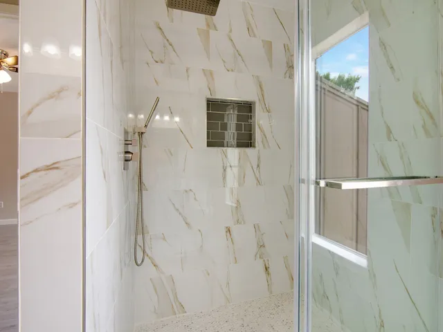 a bathroom with a shower