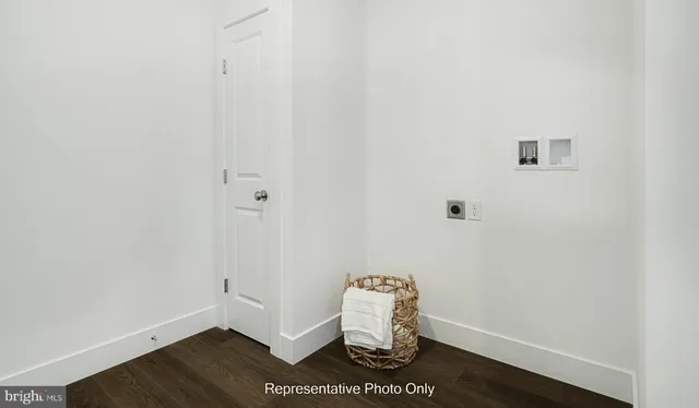 a view of small space with wooden floor