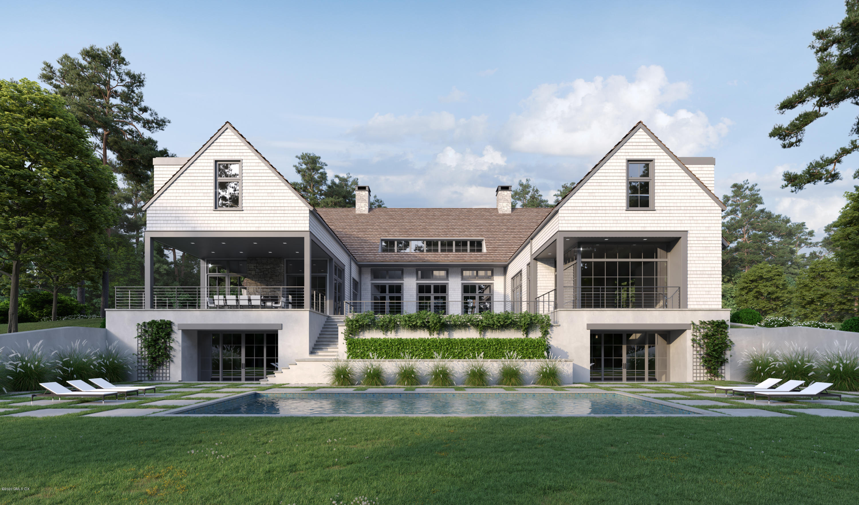 44 Dublin Hill Drive Greenwich, CT 06830 - Photo 1 of 6 a front view of a house with a garden and yard