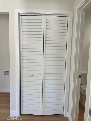 a view of wooden closet