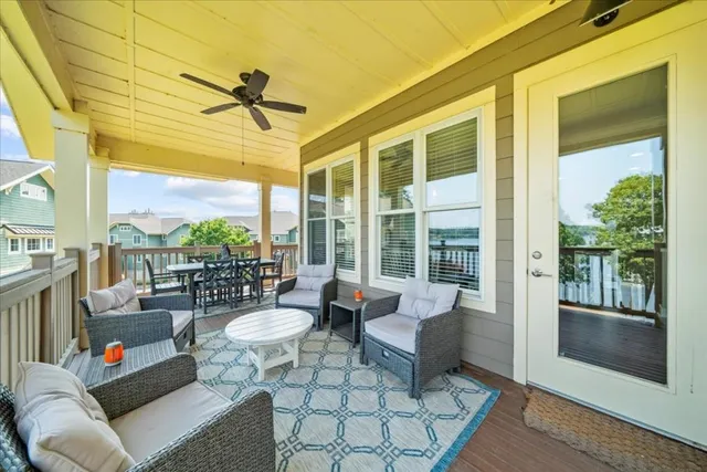 a outdoor space with patio the couches and potted plants