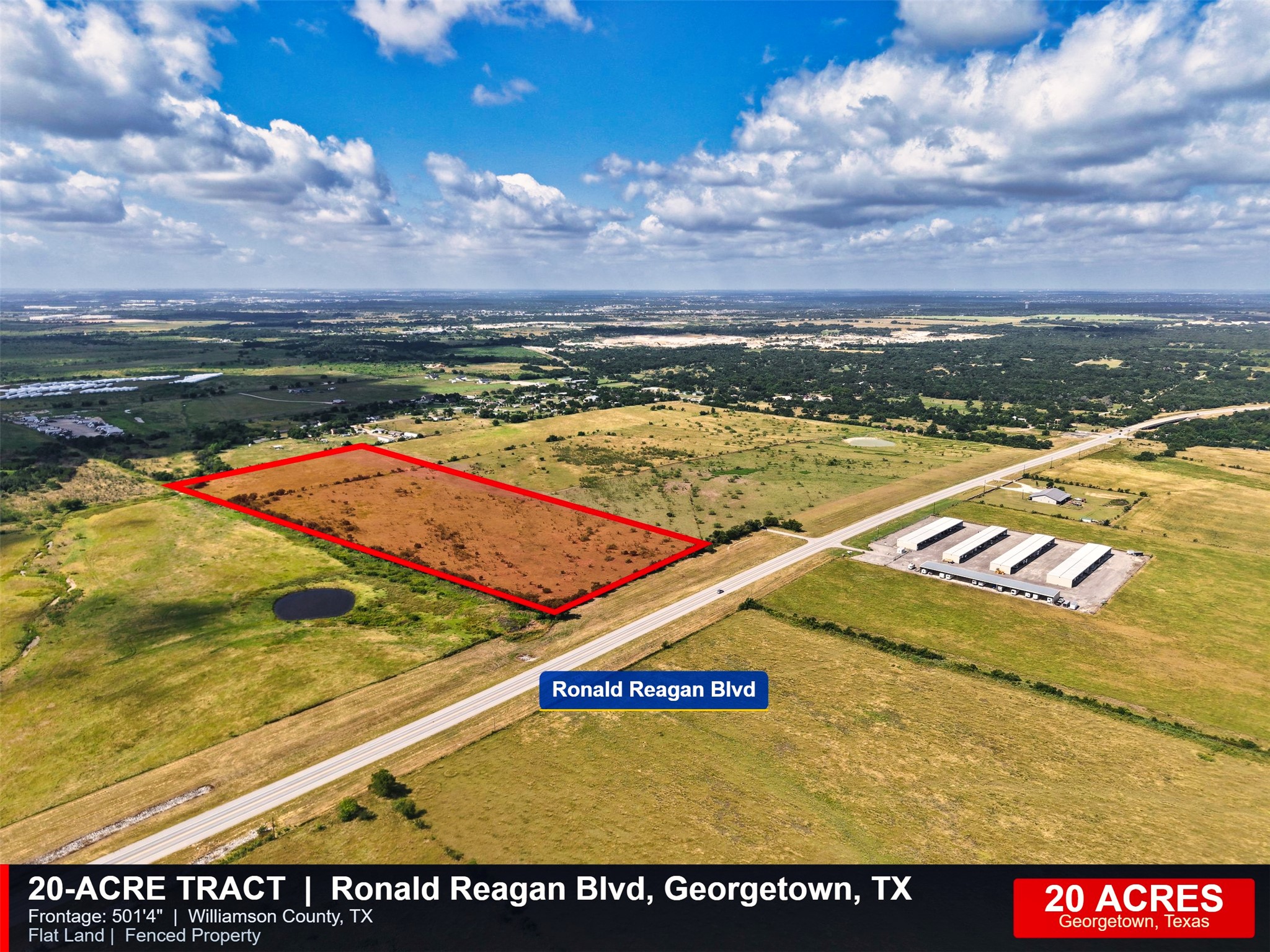 Tbd Ronald Reagan Boulevard Georgetown, TX 78633 - Photo 2 of 12 Discover vast, flat acreage ready for development or agricultural pursuits, with convenient frontage along Ronald Reagan Boulevard.
