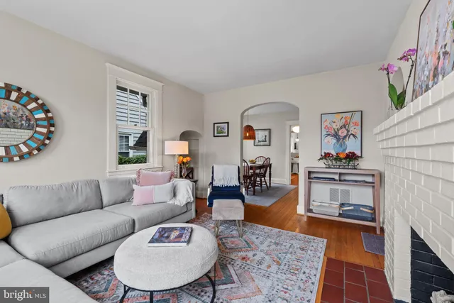 a living room with furniture and a couch