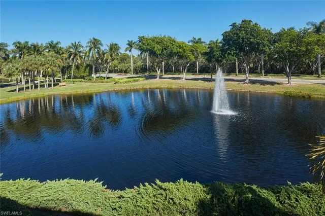 a view of a swimming pool with a yard