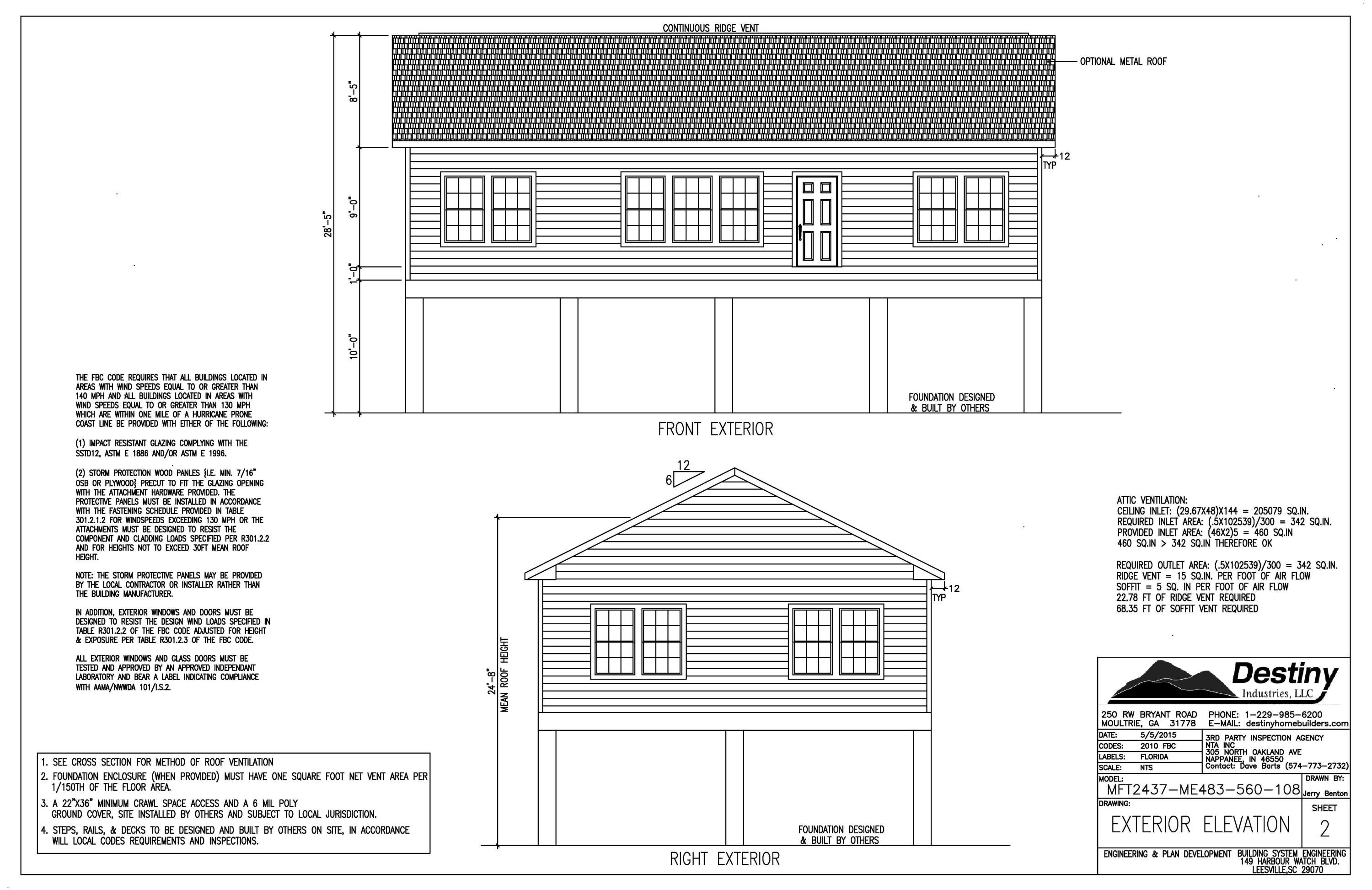 PG2 ME483-560-108 EXTERIOR ELEVATION