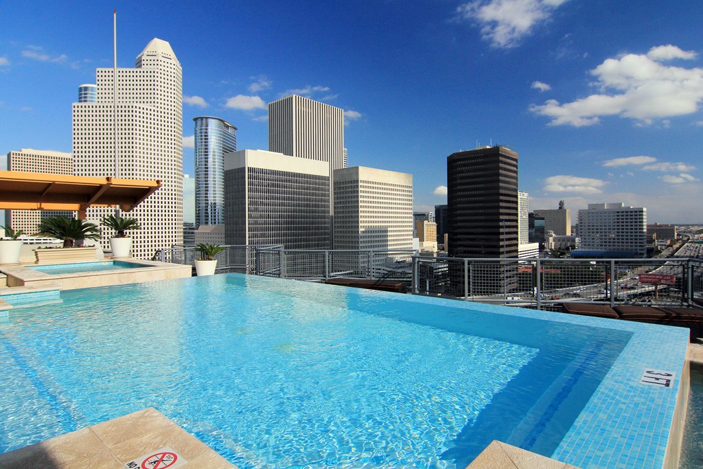 2000 Bagby Street, Unit 5400 Houston, TX 77002 - Photo 30 of 47 One of the best rooftop pool views in Houston, Texas.