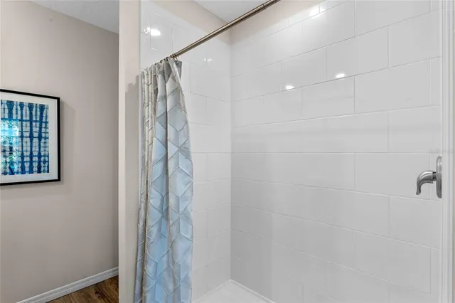 a bathroom with a shower