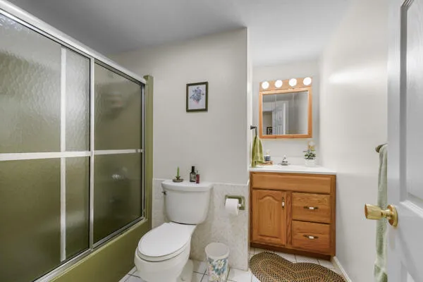 a bedroom with a bed and furniture