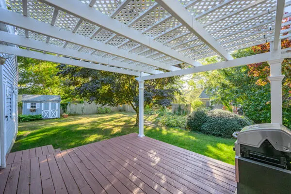 a aerial view of a house with a yard