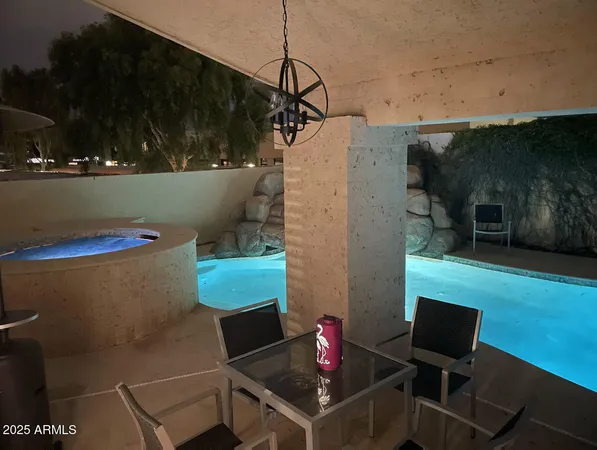 a view of outdoor space with seating area