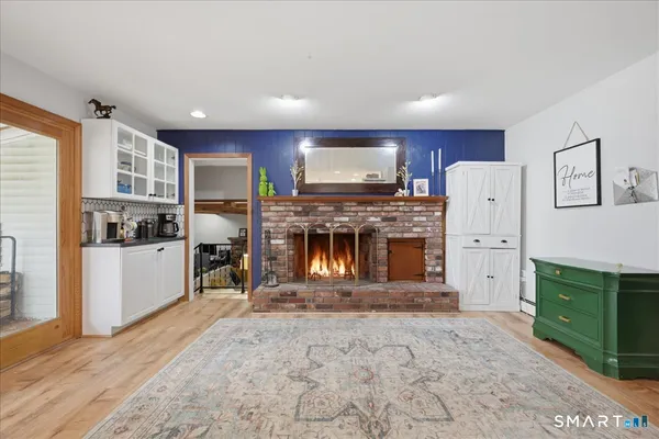 a living room with furniture