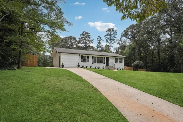 front view of house with a yard