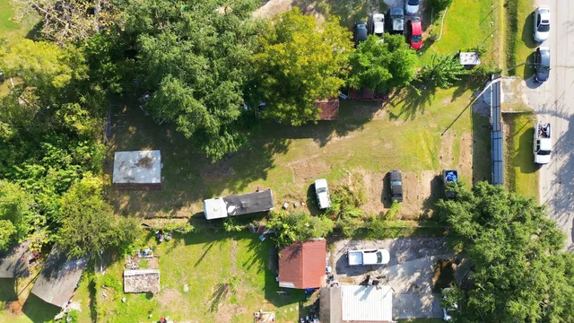 a view of backyard with green space