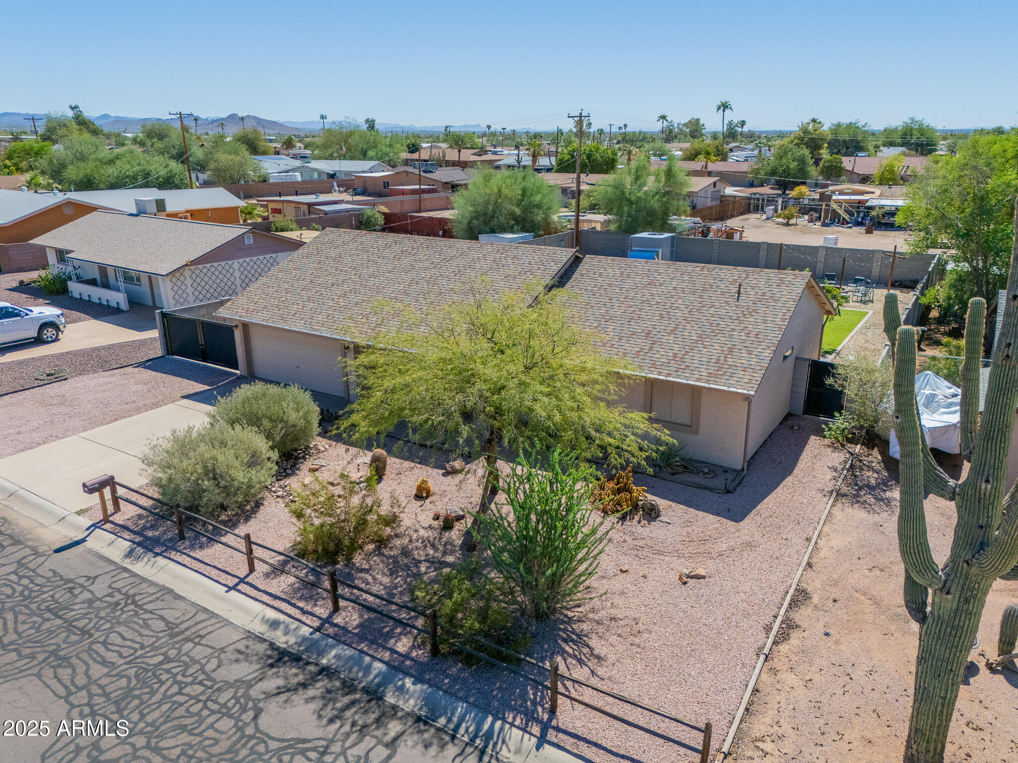 841 East Granada Avenue Apache Junction, AZ 85119 - Photo 31 of 33 an aerial view of a house with a yard basket ball court and outdoor seating