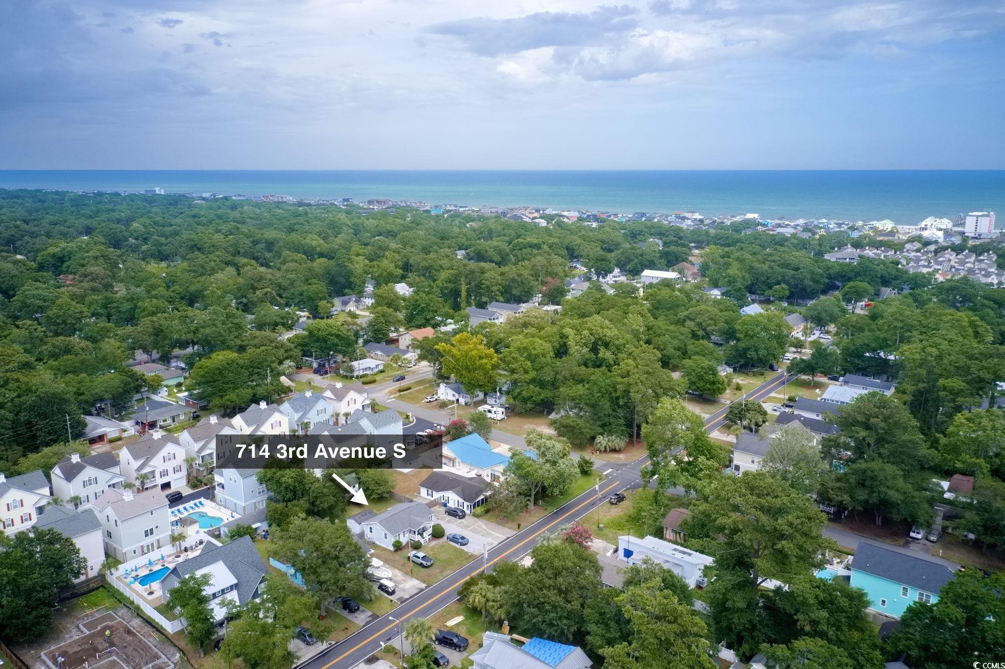 714 3rd Avenue South Surfside Beach, SC 29575 - Photo 29 of 30 Aerial perspective of suburban area featuring a nearby body of water