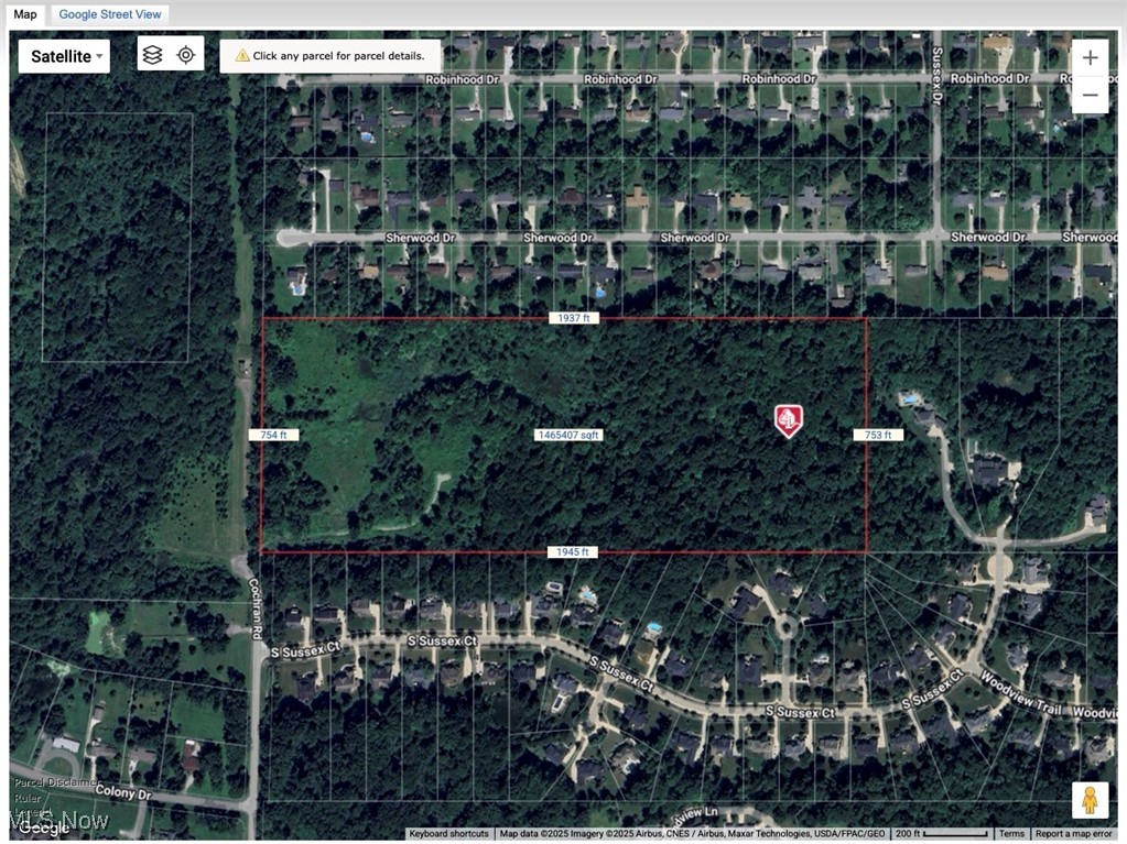 436 Cochran Road Aurora, OH 44202 - Photo 1 of 1 Aerial view of property's location featuring property parcel outlined