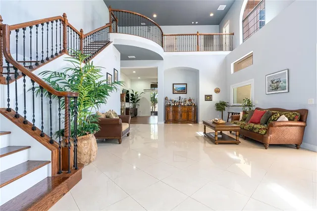 a living room with furniture and a couch