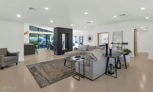 a living room with furniture