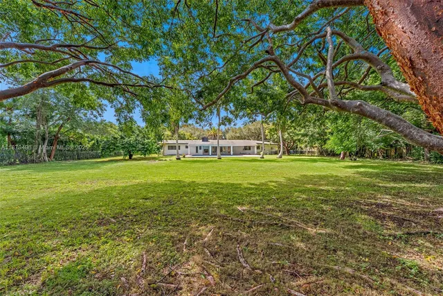 a view of yard with green space