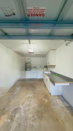 a view of a garage