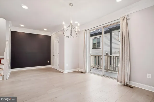 a view of a livingroom with a chandelier