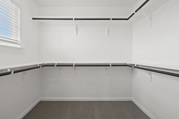 a view of a room with racks on the wall