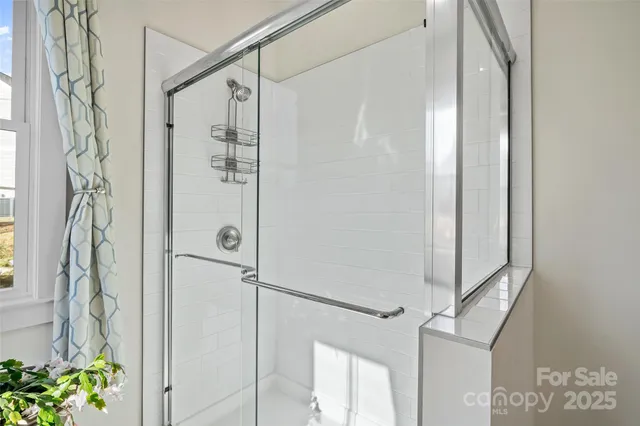 a bathroom with a shower