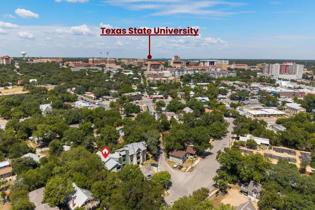 an aerial view of a city