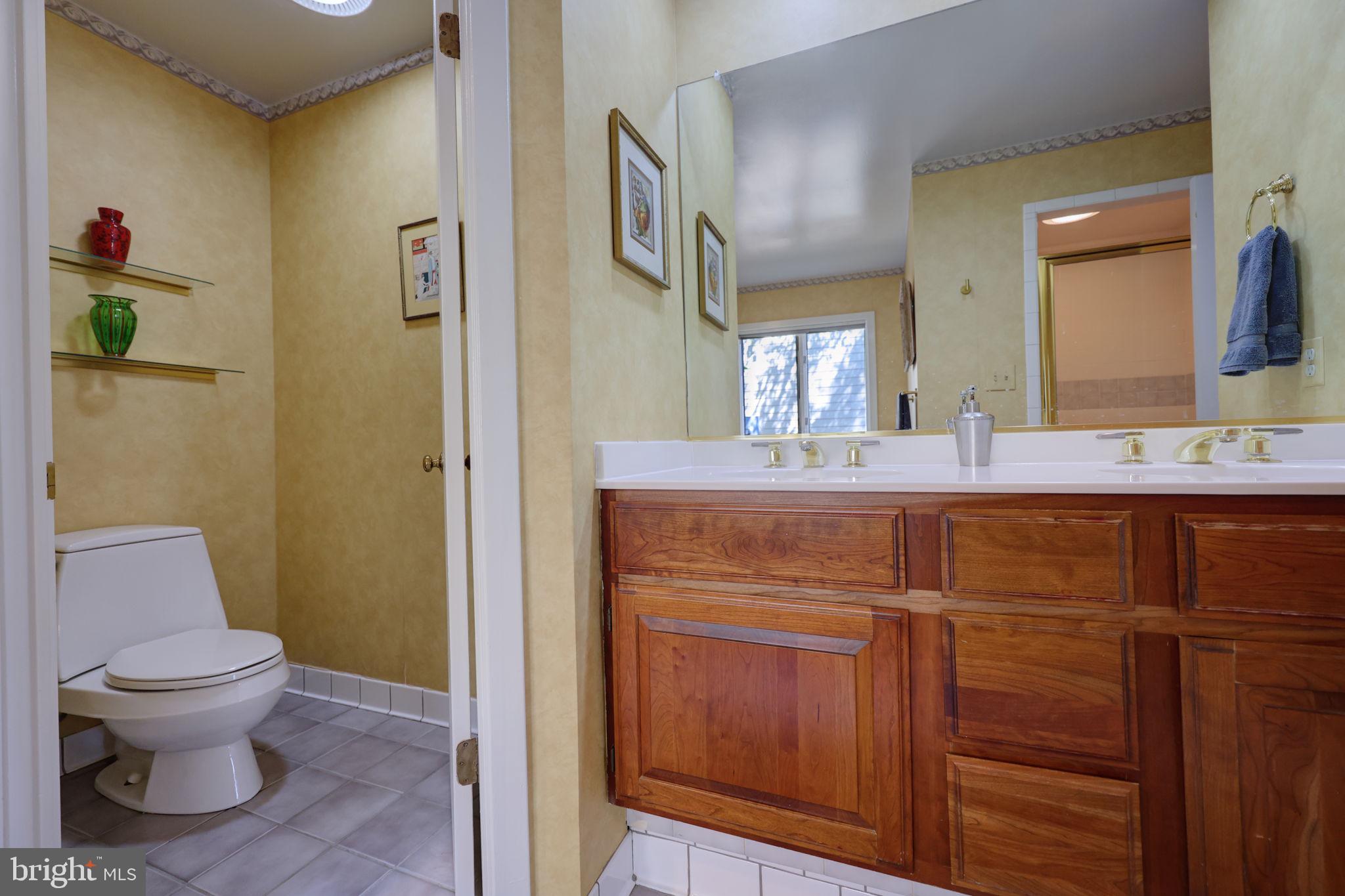 1410 Cedar Avenue McLean, VA 22101 - Photo 18 of 61 a bathroom with a granite countertop sink toilet and a mirror