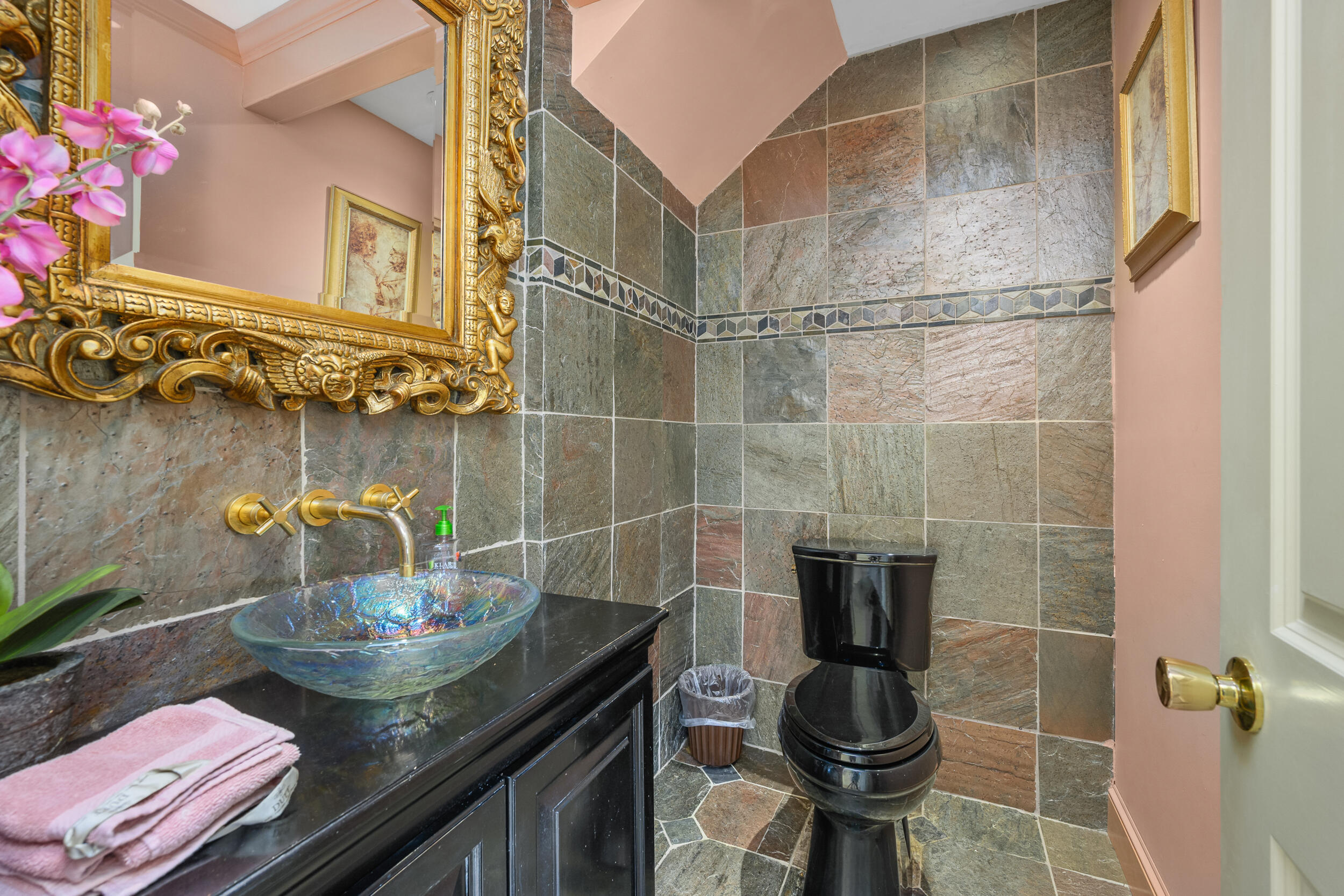27 Mayflower Lane Dennis Port, MA 02639 - Photo 31 of 35 a bathroom with a granite countertop sink a toilet and a mirror