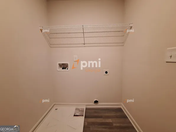 a view of a room with racks on the wall