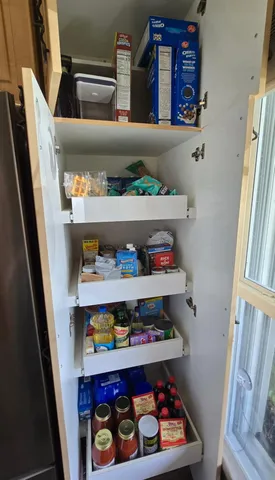 a room with storage and utility