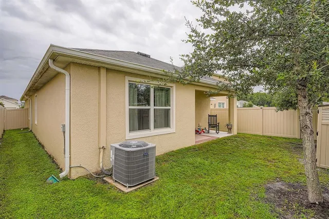 an aerial view of a house having outdoor space