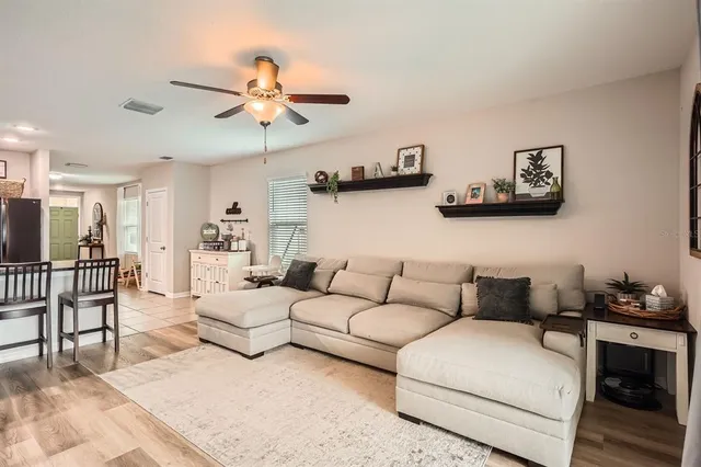 a living room with furniture
