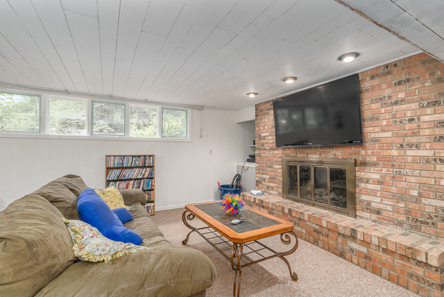 3030 North Jugtown Road Morris, IL 60450 - Photo 20 of 35 a living room with furniture a flat screen tv and a fireplace