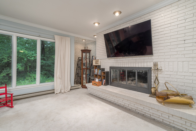 3030 North Jugtown Road Morris, IL 60450 - Photo 6 of 35 a living room with fireplace furniture and a flat screen tv