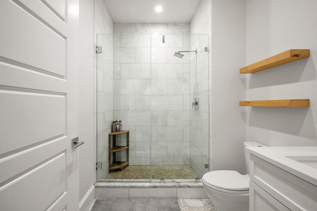 205 E Street, Unit 8N Boston, MA 02127 - Photo 16 of 29 a bathroom with a shower and a toilet