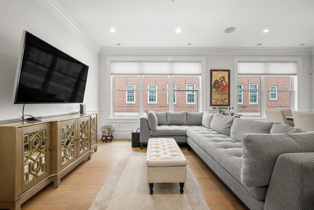 205 E Street, Unit 8N Boston, MA 02127 - Photo 4 of 29 a living room with furniture and a flat screen tv