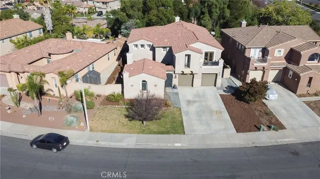 an aerial view of a house