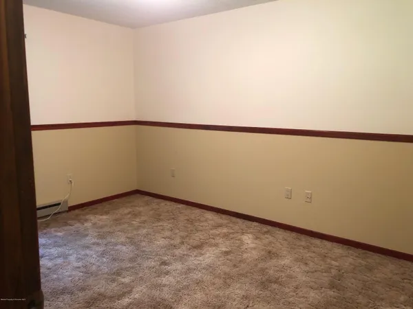 close up view of a room with an empty space