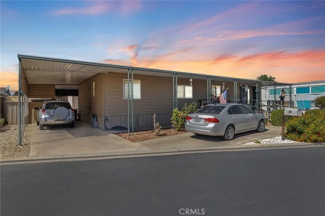 a car parked in front of a house