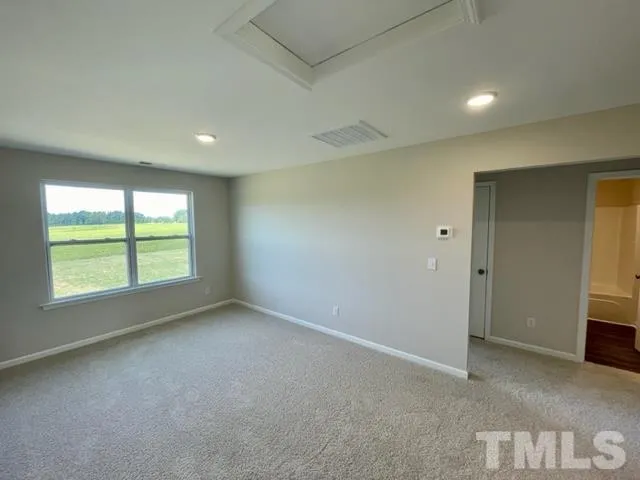 an empty room with a window