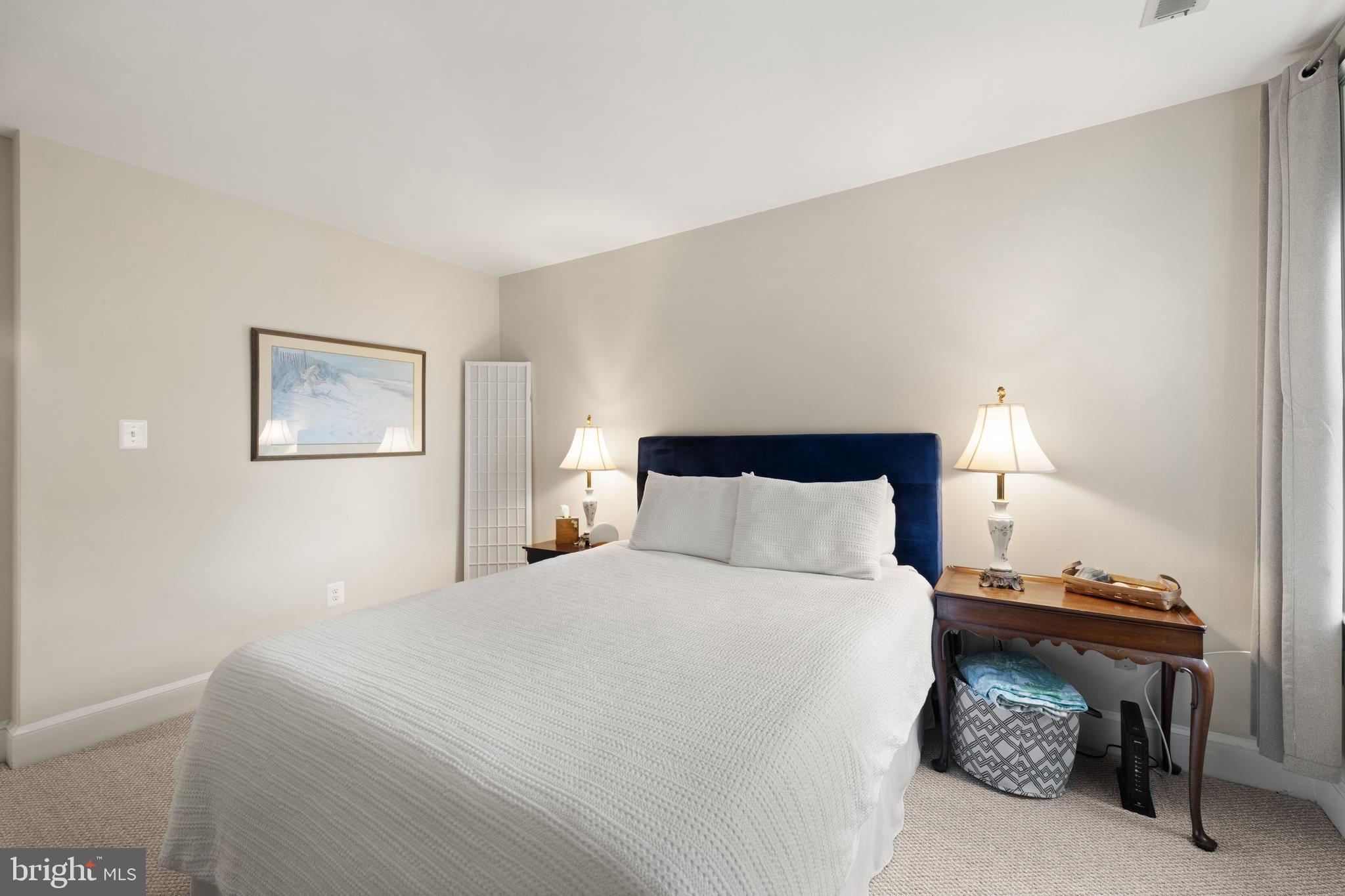 317 10th Street Northeast, Unit 13 Washington, DC 20002 - Photo 24 of 29 a bedroom with a bed and a lamp on table