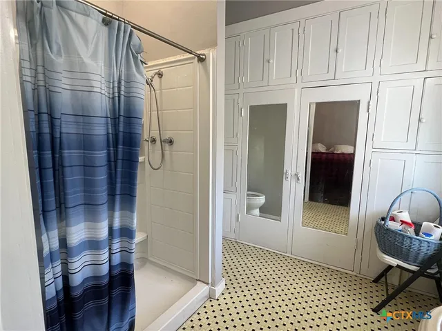 a bathroom with a shower