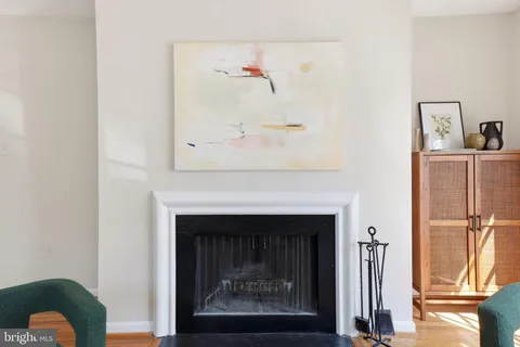 a close view of a fireplace