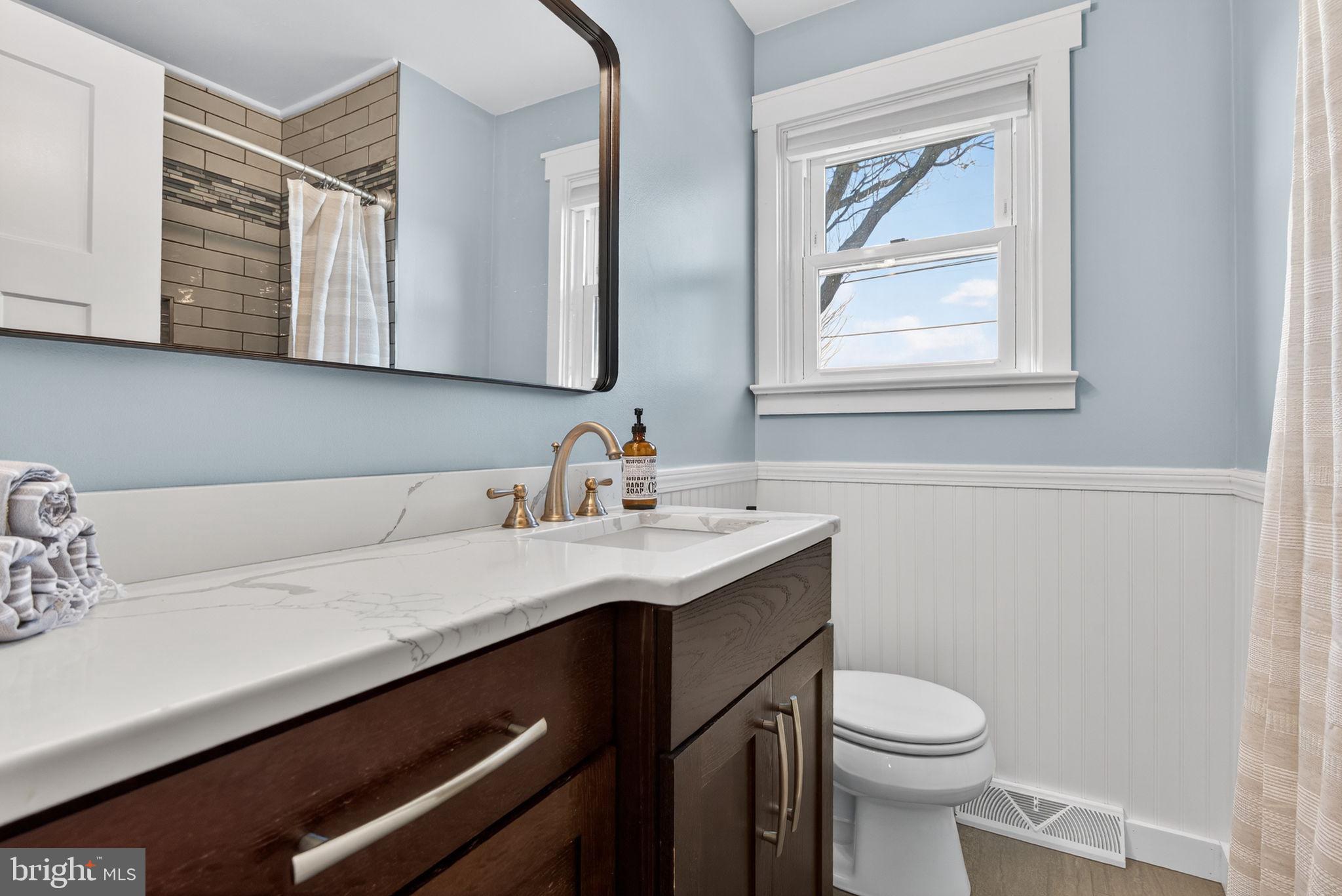 2103 South View Road Lancaster, PA 17602 - Photo 17 of 35 a bathroom with a sink a toilet and mirror