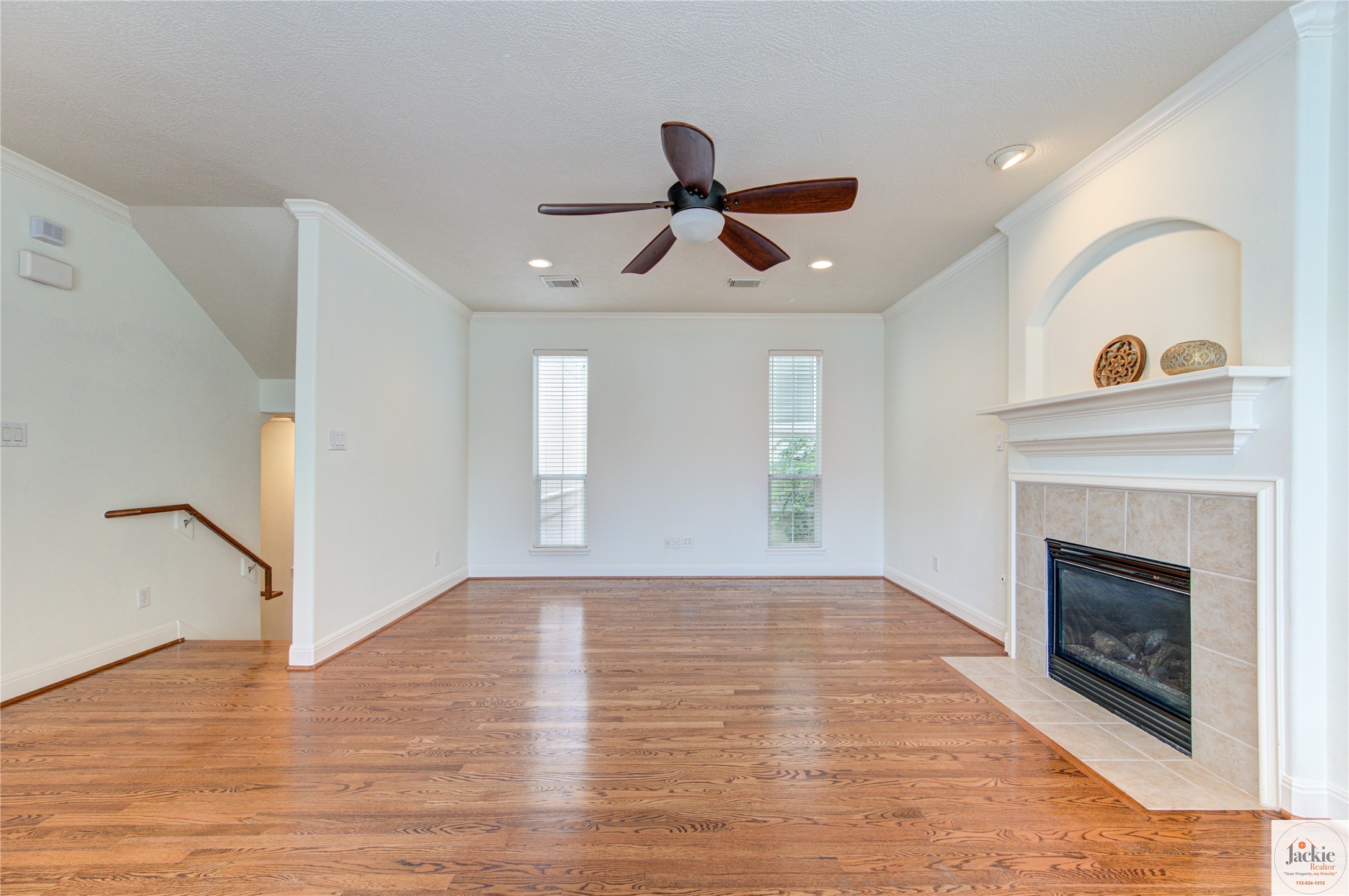1322 Cohn Street Houston, TX 77007 - Photo 15 of 30 a view of empty room with wooden floor and fan