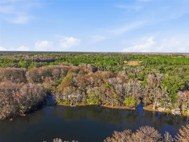 a view of a lake with houses
