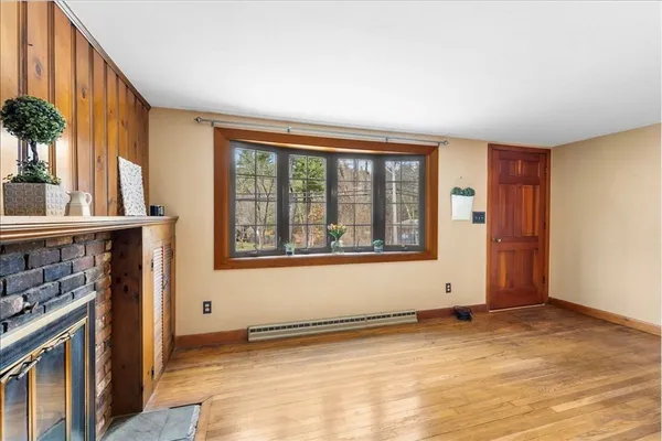 an empty room with windows